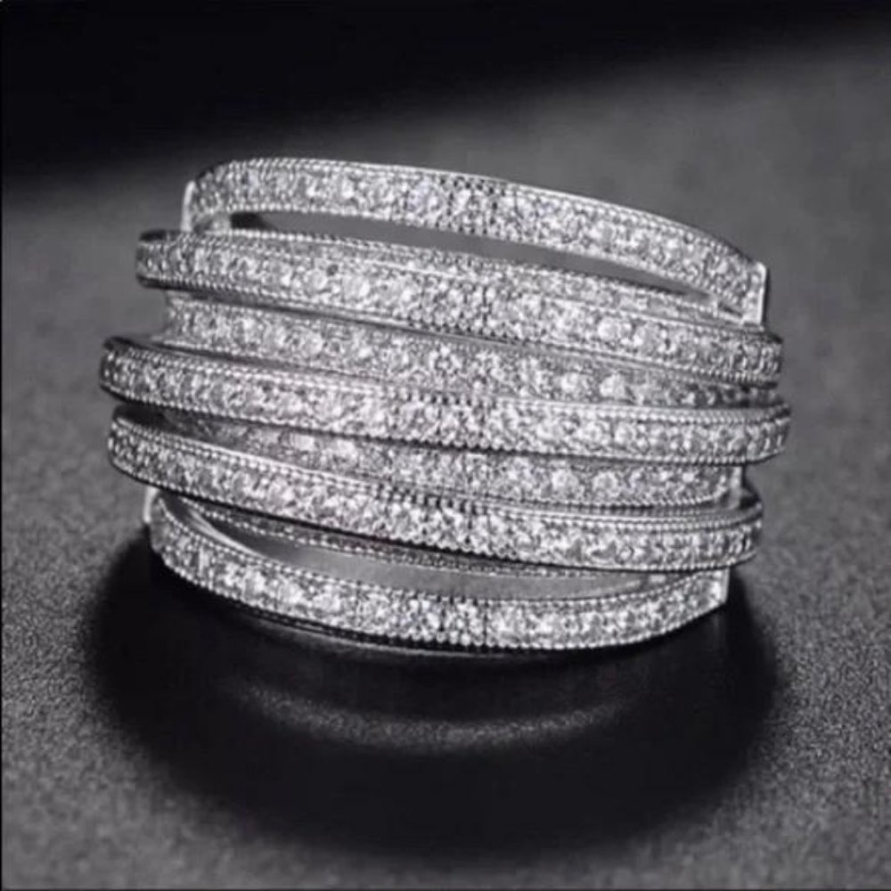 NEW 6.4 CT 925 STERLING SILVER DIAMOND RING, CUTE RING, SHINY RING. - Picture 3 of 6